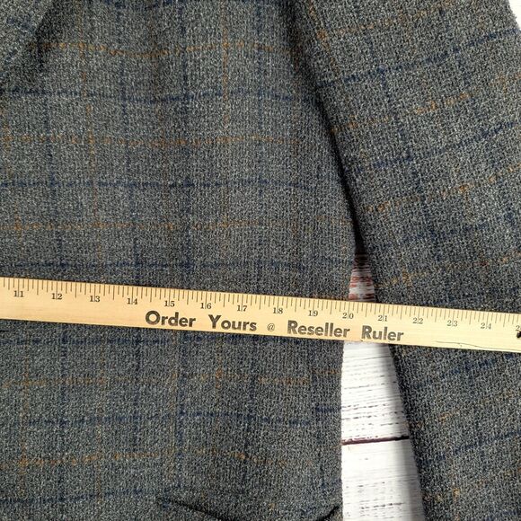 Ermenegildo Zegna Mens Size 44 L Blazer Switzerland Wool Windowpane Tweed VTG - Picture 6 of 16